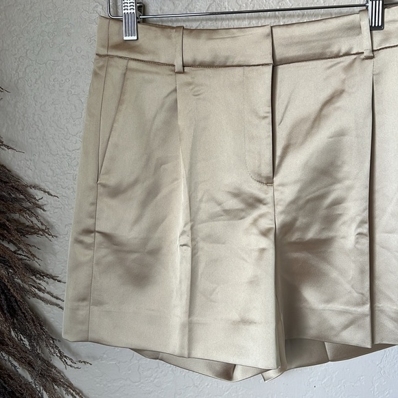 J. Crew gold satin pleated shorts - Picture 5 of 9